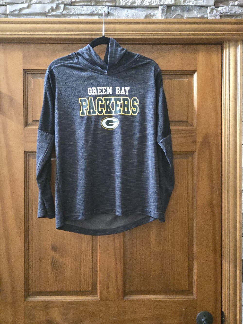 Green Bay Packers Pullover Hoodie -lightweight  grey and black Youth  XL